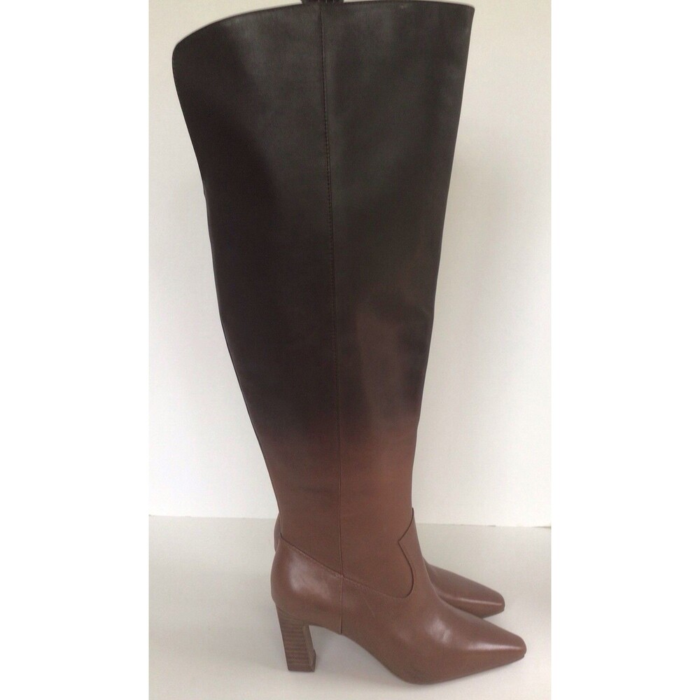NEW VINCE CAMUTO Shalie4 Over the Knee Ombre Brown Leather Boots (Size 8 W XC) - Picture 3 of 10